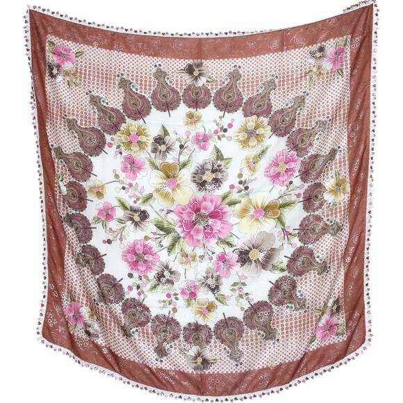 Tulbent Scarf Handmade Crochet Detailing NWOT - Picture 3 of 9